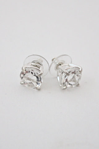white topaz stud earrings
