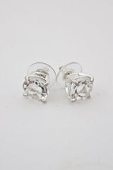 white topaz stud earrings