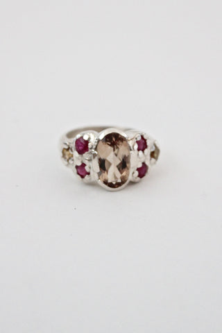 gold topaz and ruby ring