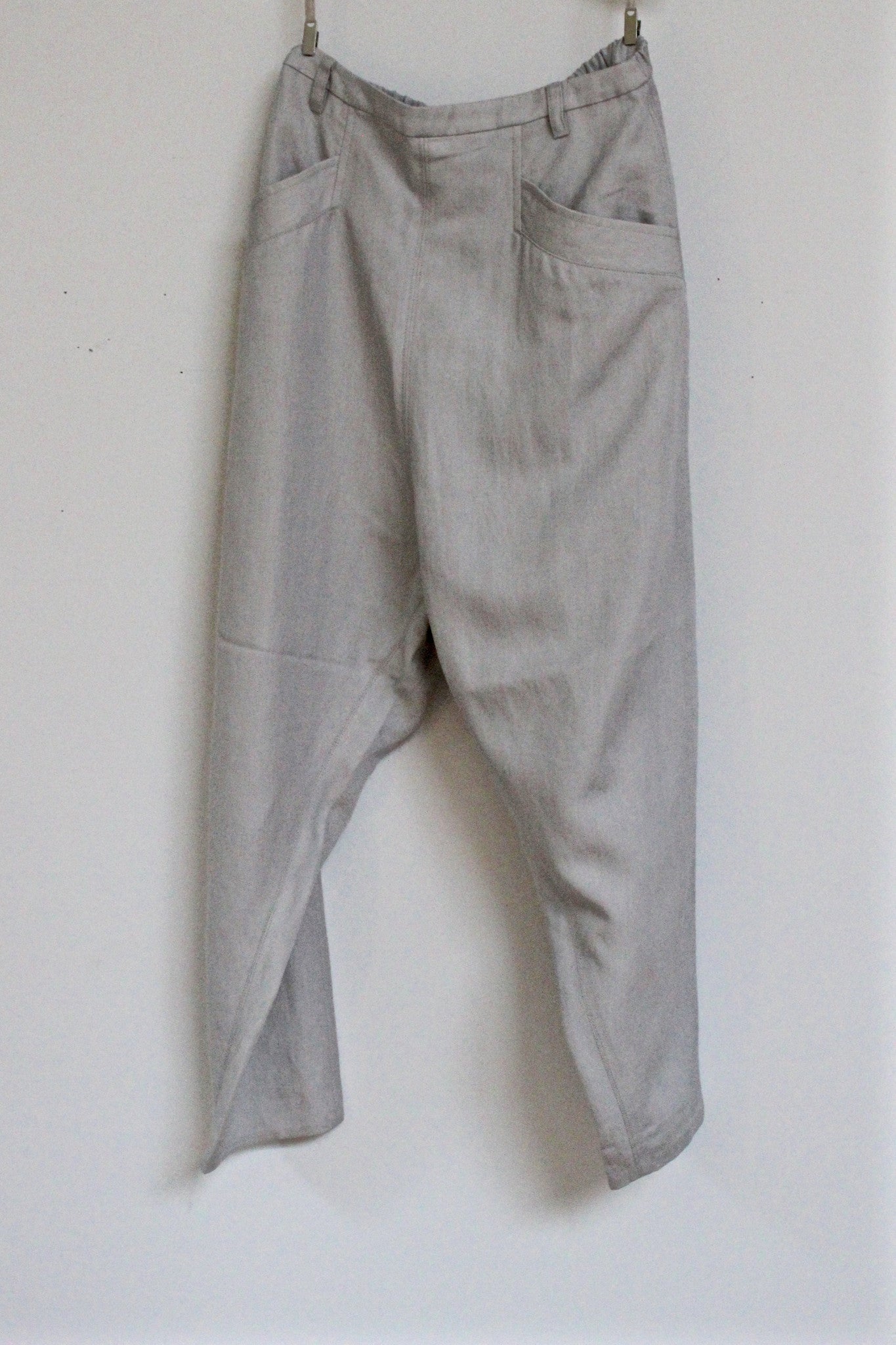 drop-crotch pants - pale grey