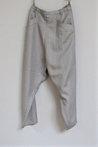 drop-crotch pants - pale grey