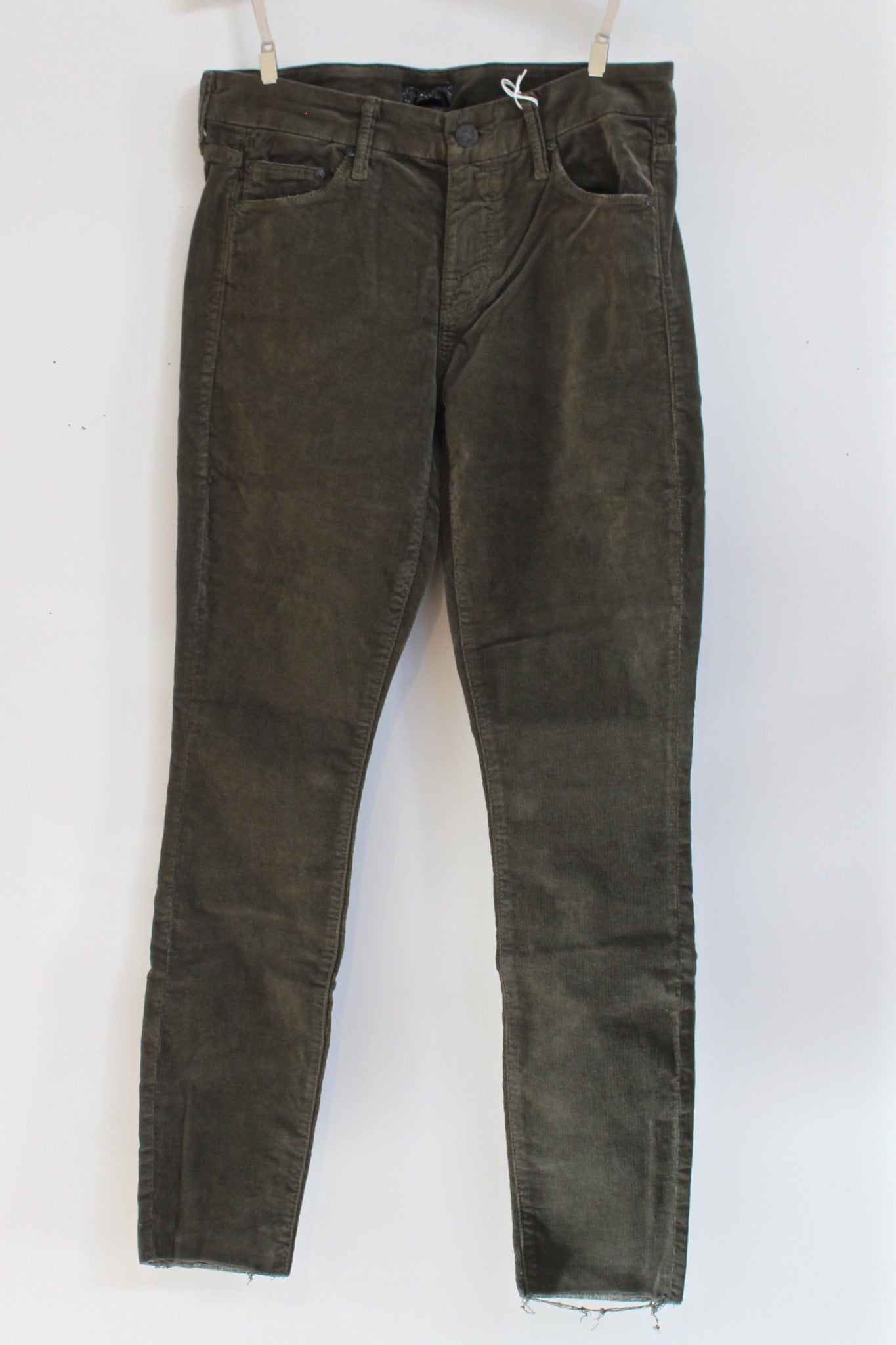 ankle fray cords - olive