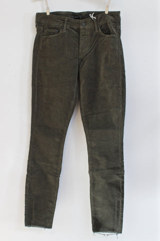 ankle fray cords - olive