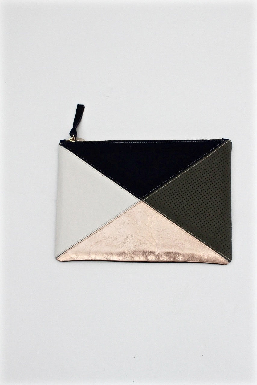 patchwork flat clutch