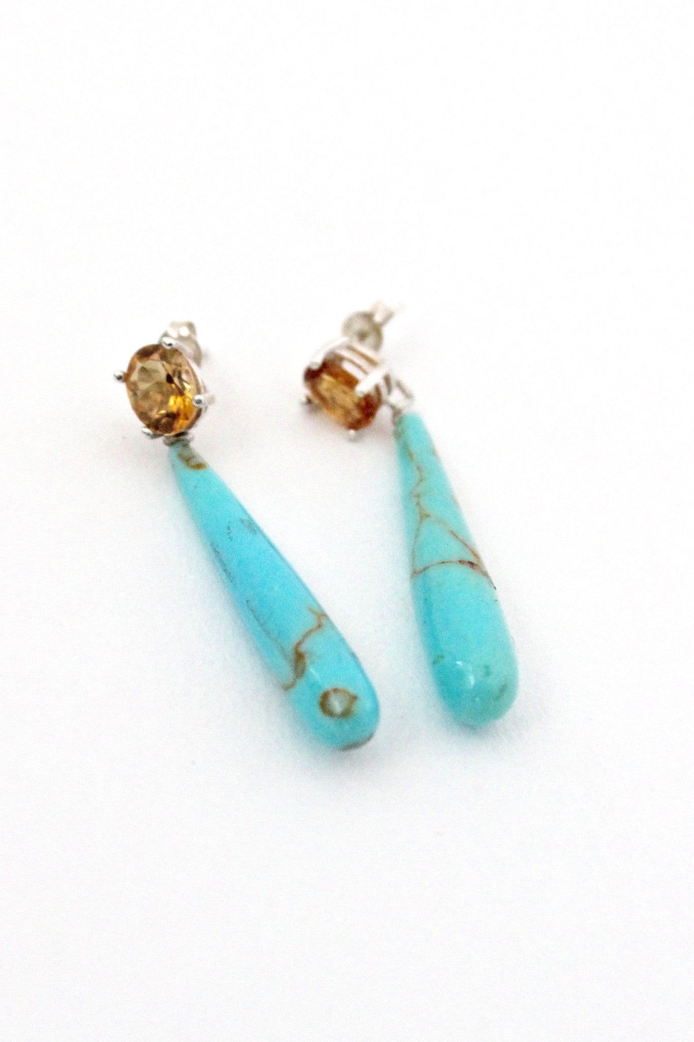 turquoise briolette earrings