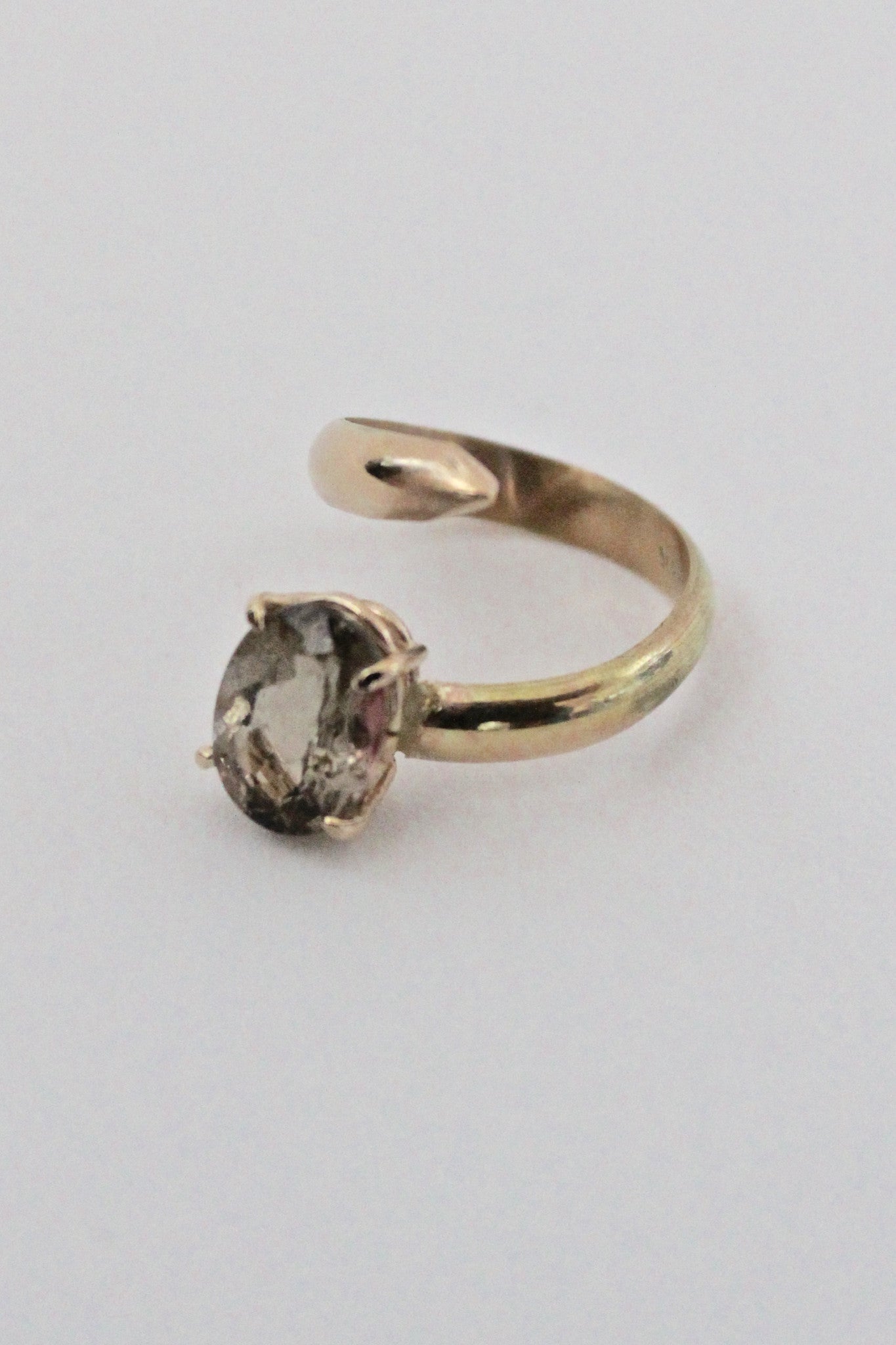 open ring - bicolor tourmaline (pink and green)