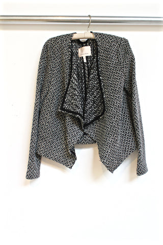 tuck stitch tweed jacket