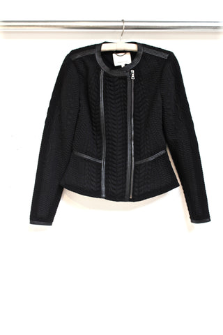 cable knit jacquard jacket