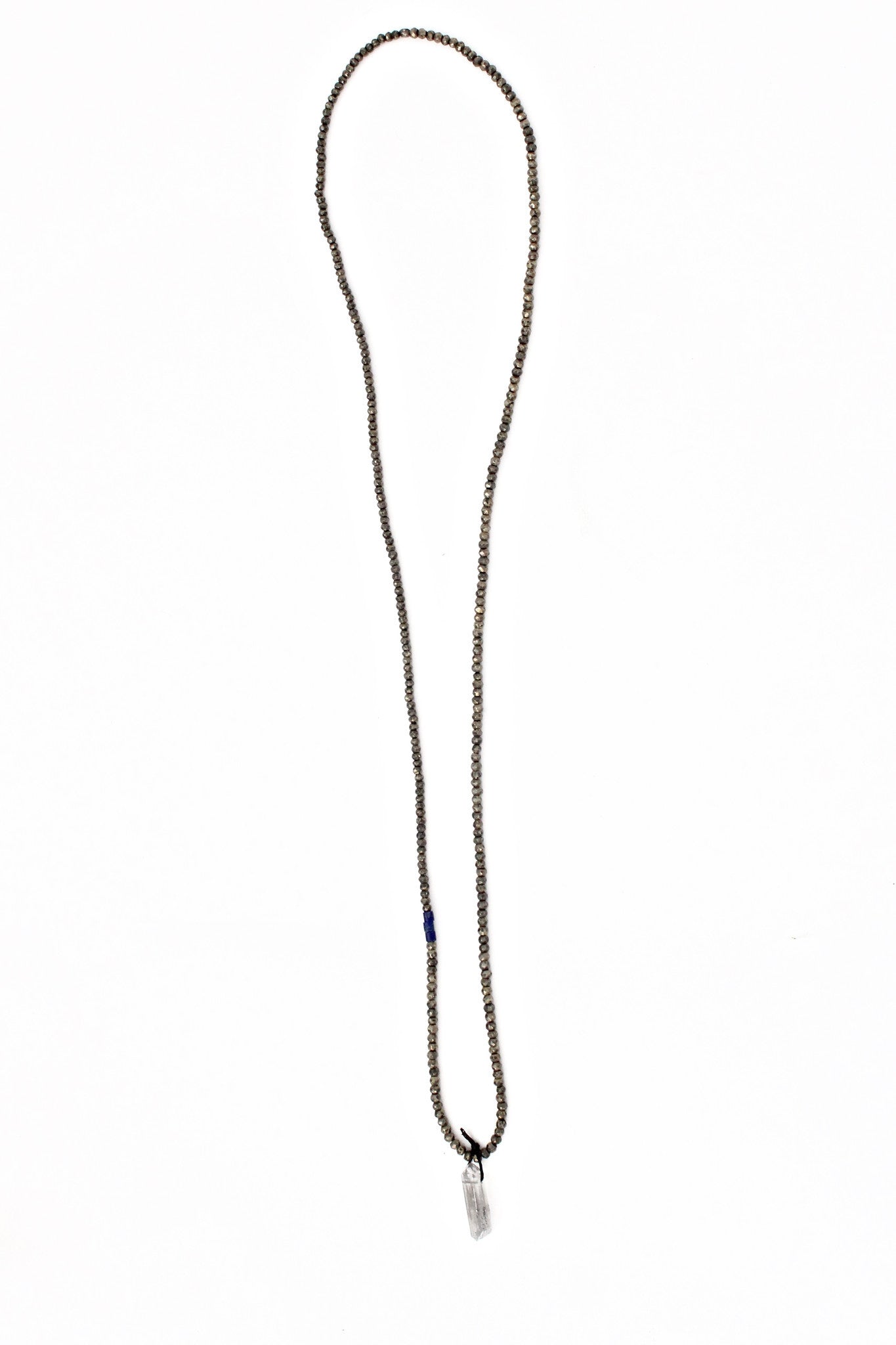 pyrite and crystal necklace