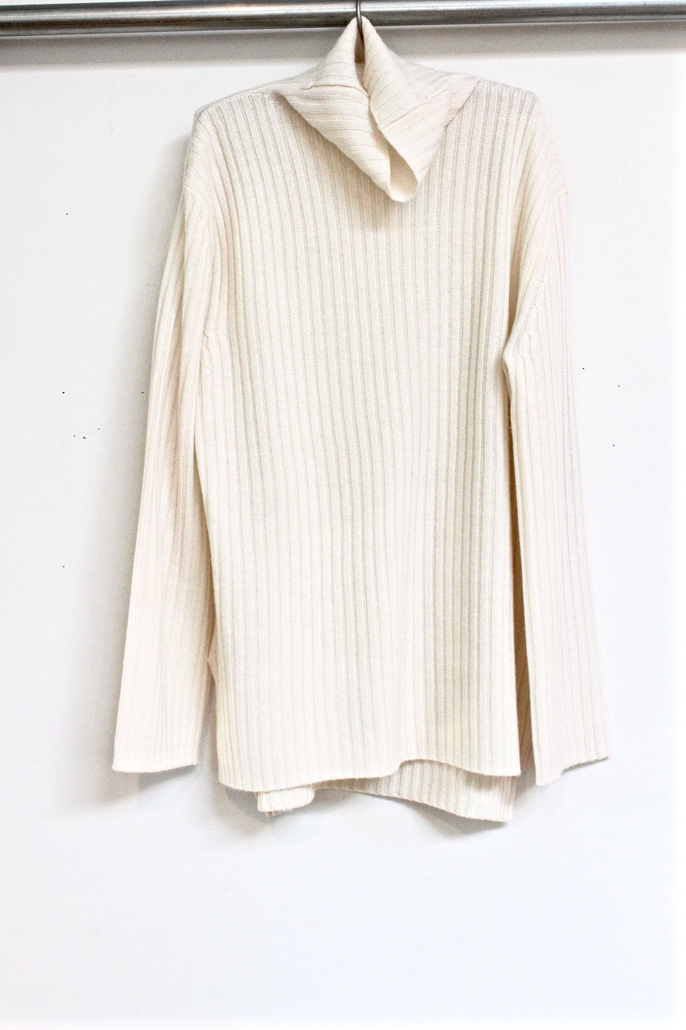 rib funnel neck - ivory