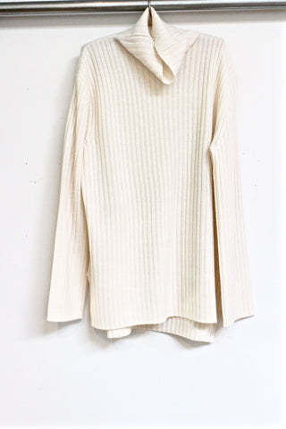 rib funnel neck - ivory