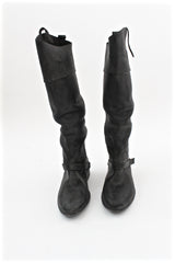 charlye leather riding boot - soft black