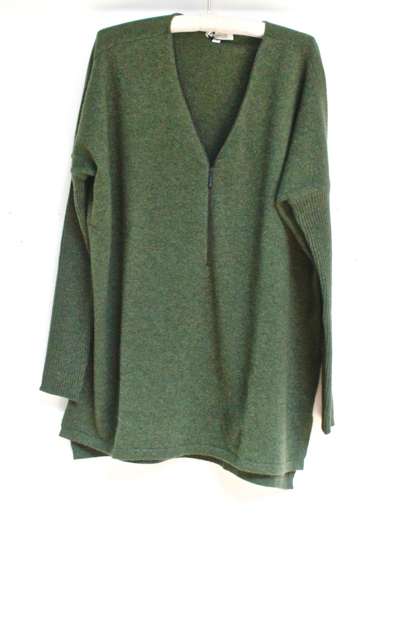 relaxed zip neck pullover