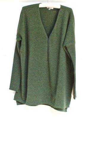 relaxed zip neck pullover