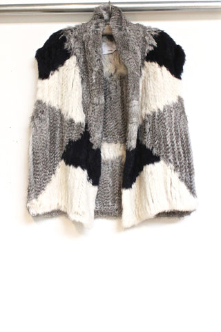 colorblock fur vest
