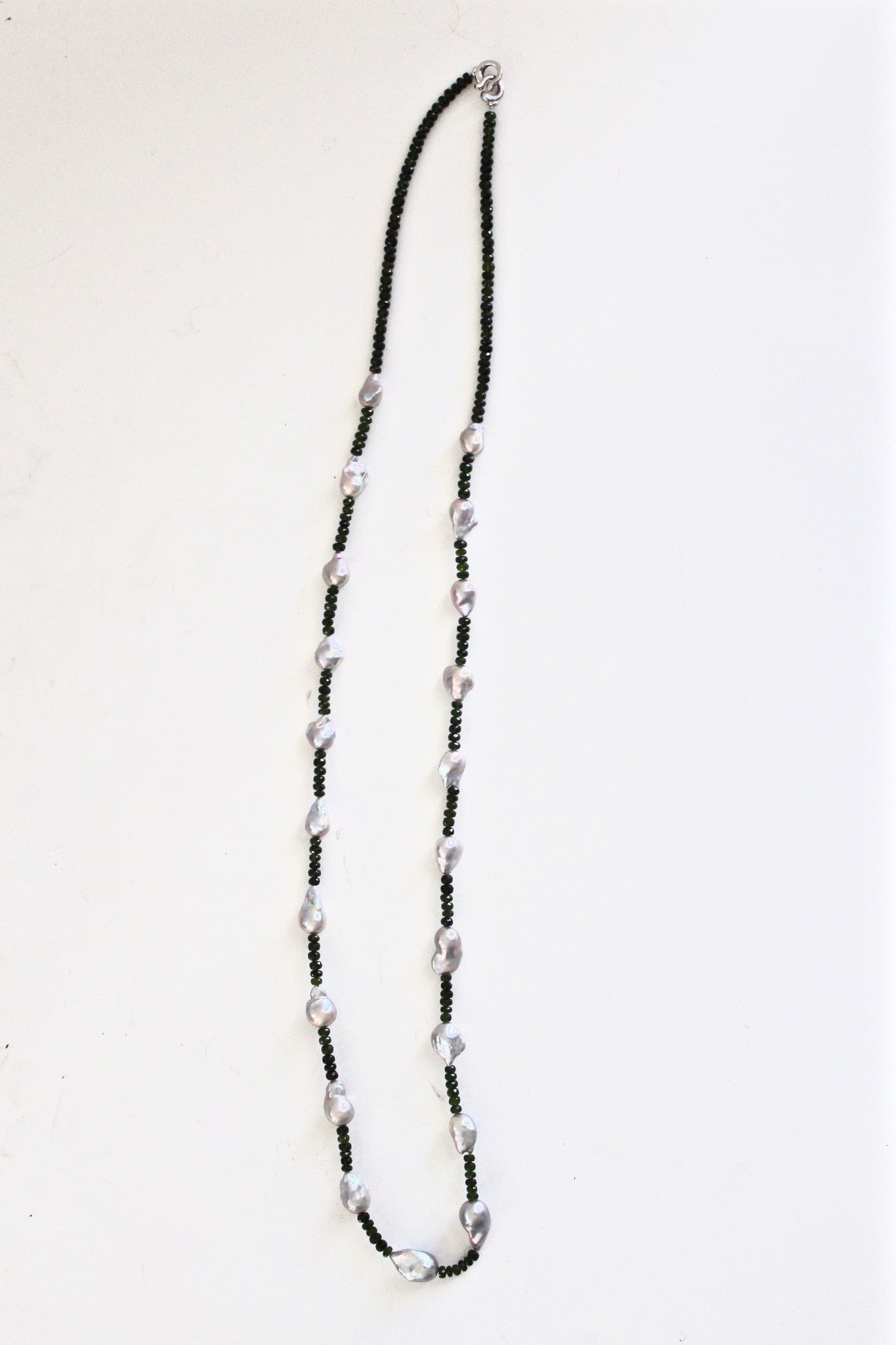 baroque pearl and green tourmaline necklace