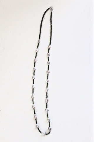 baroque pearl and green tourmaline necklace