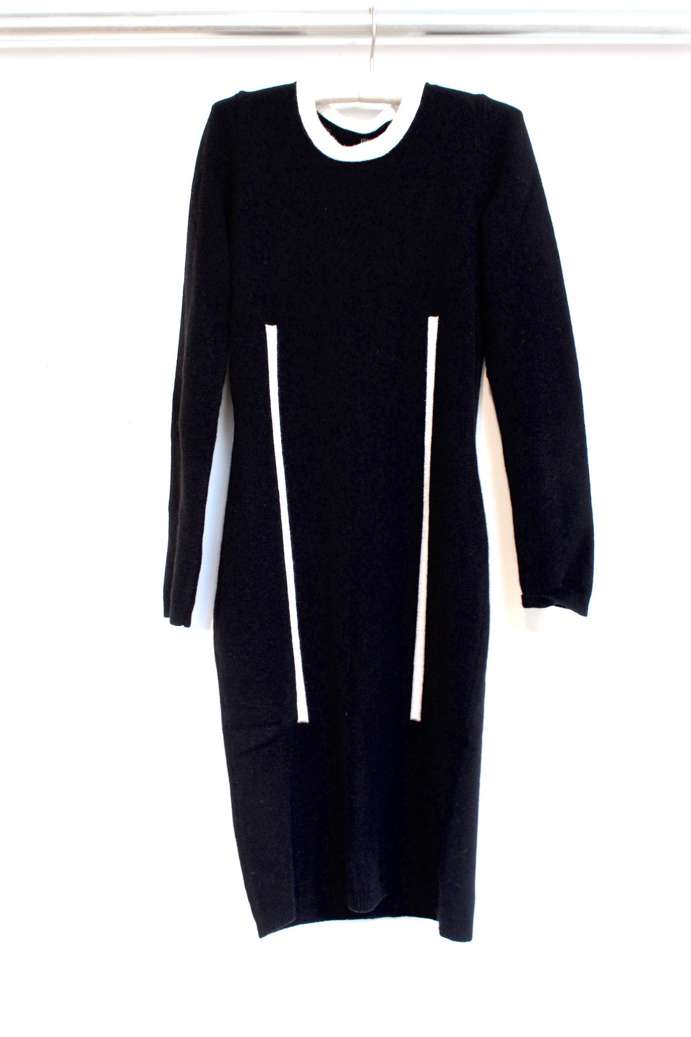 black and white knit dress