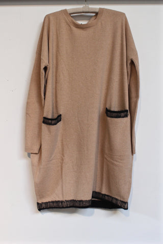 tan knit dress