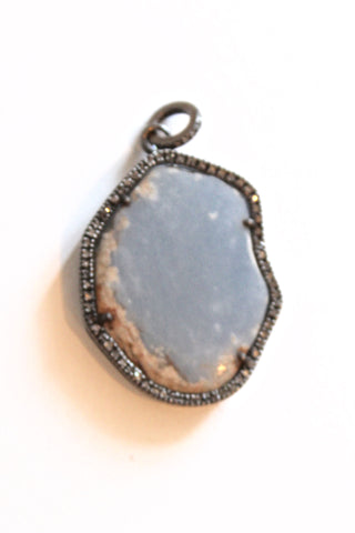 blue chalcedony pendant