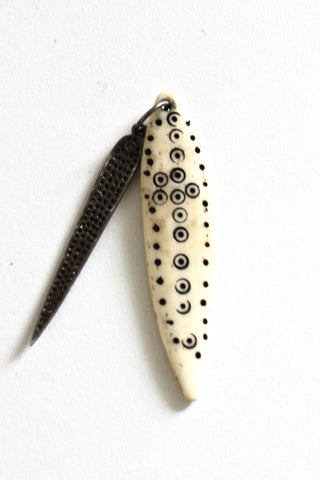 carved african spear pendant