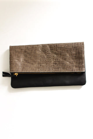 supreme foldover clutch - embossed