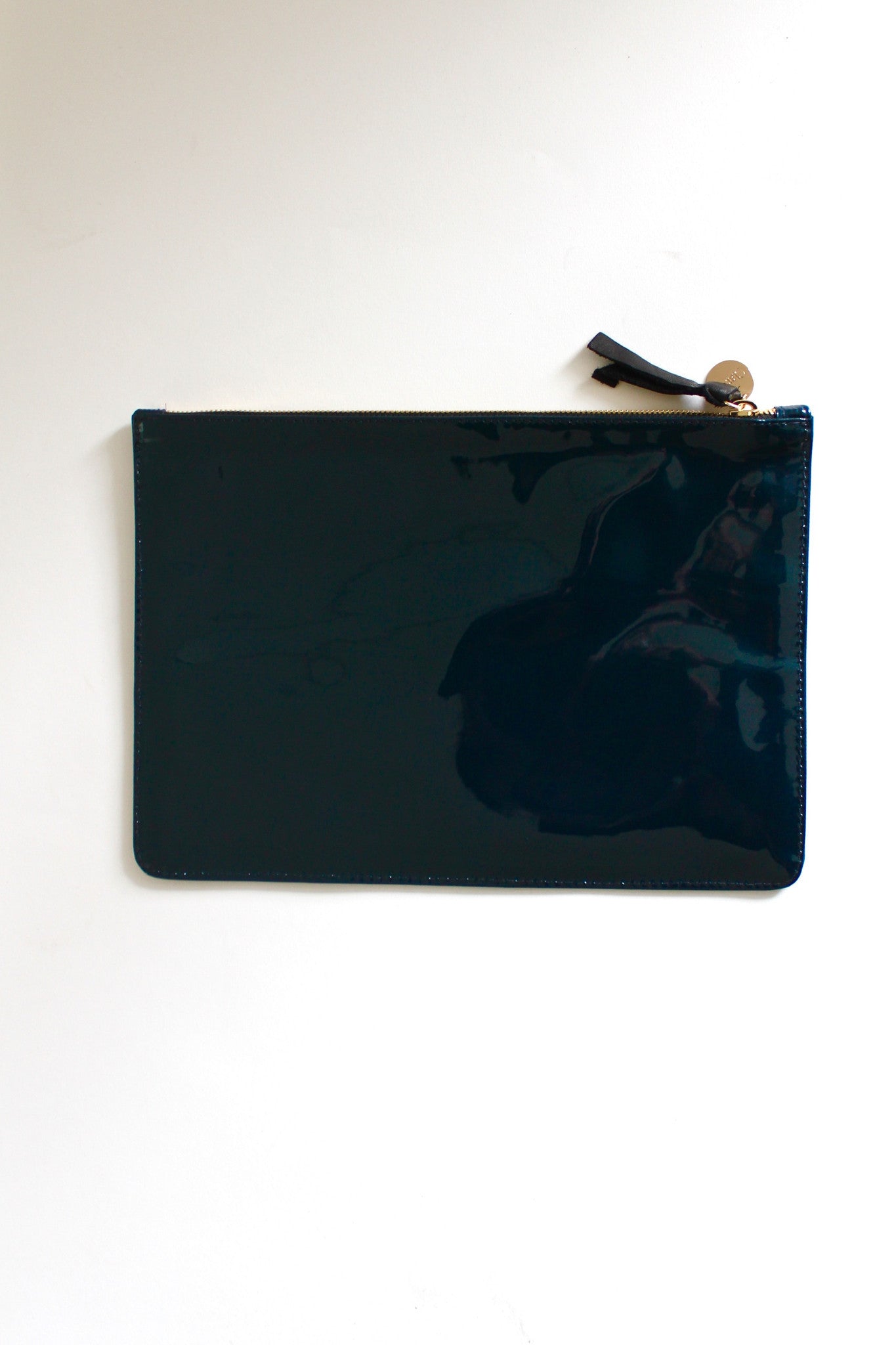 margot flat clutch - bottle blue