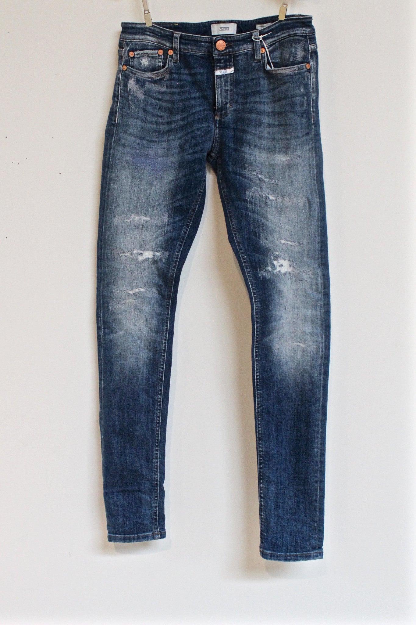 repaired destroyed vintage jeans