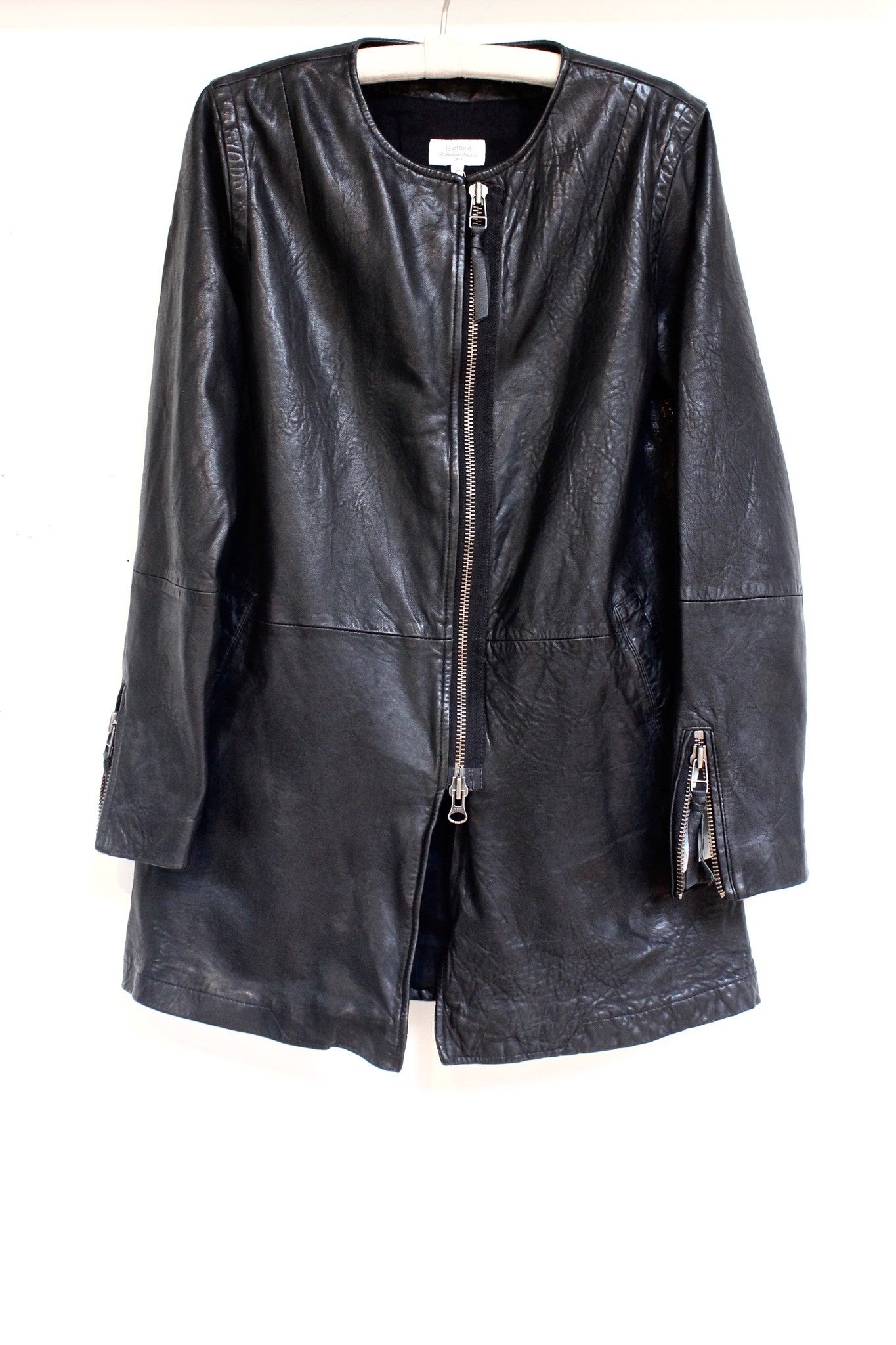 leather coat - black