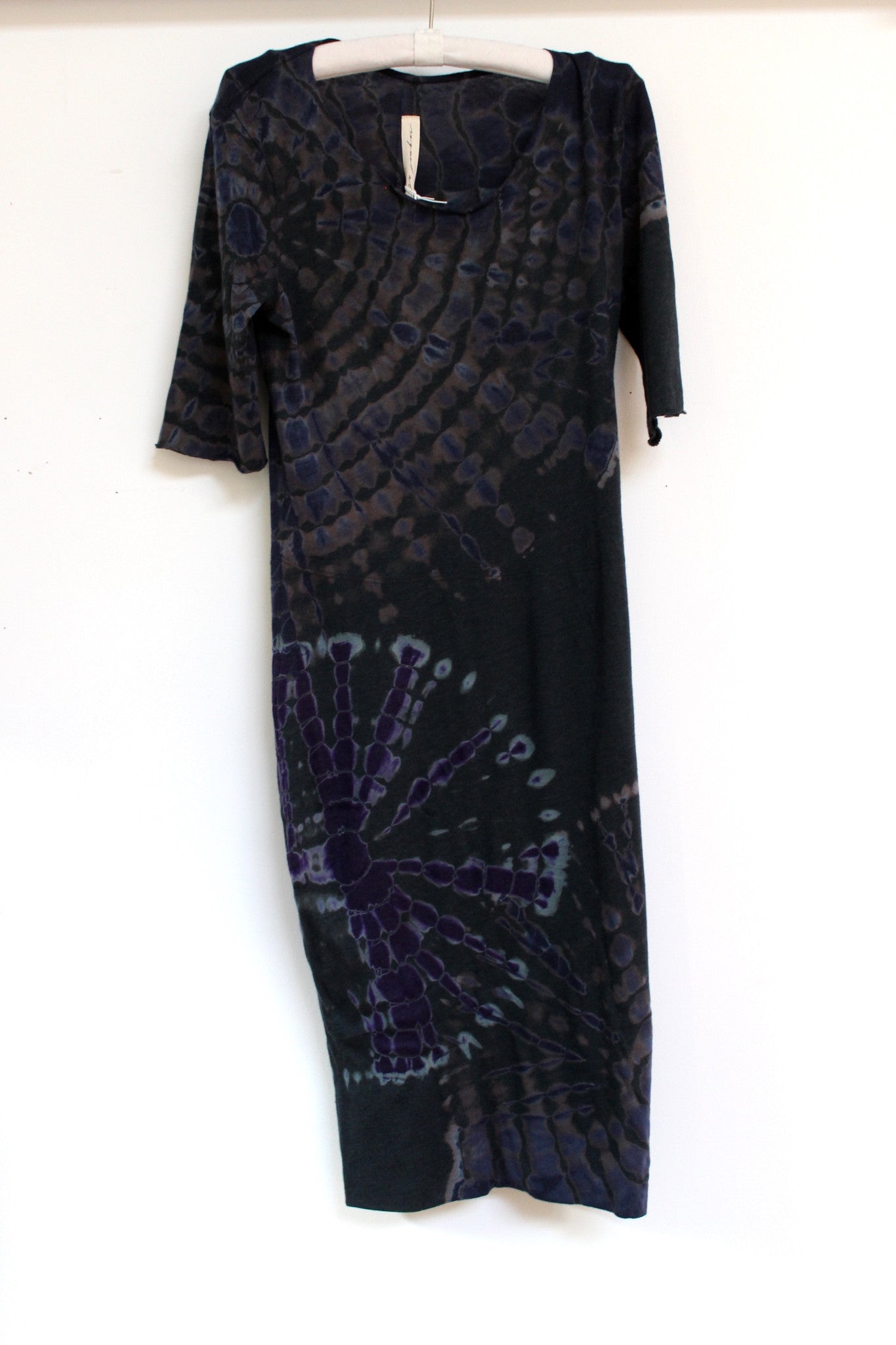 fitted dress - blue tie dye