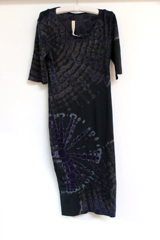 fitted dress - blue tie dye