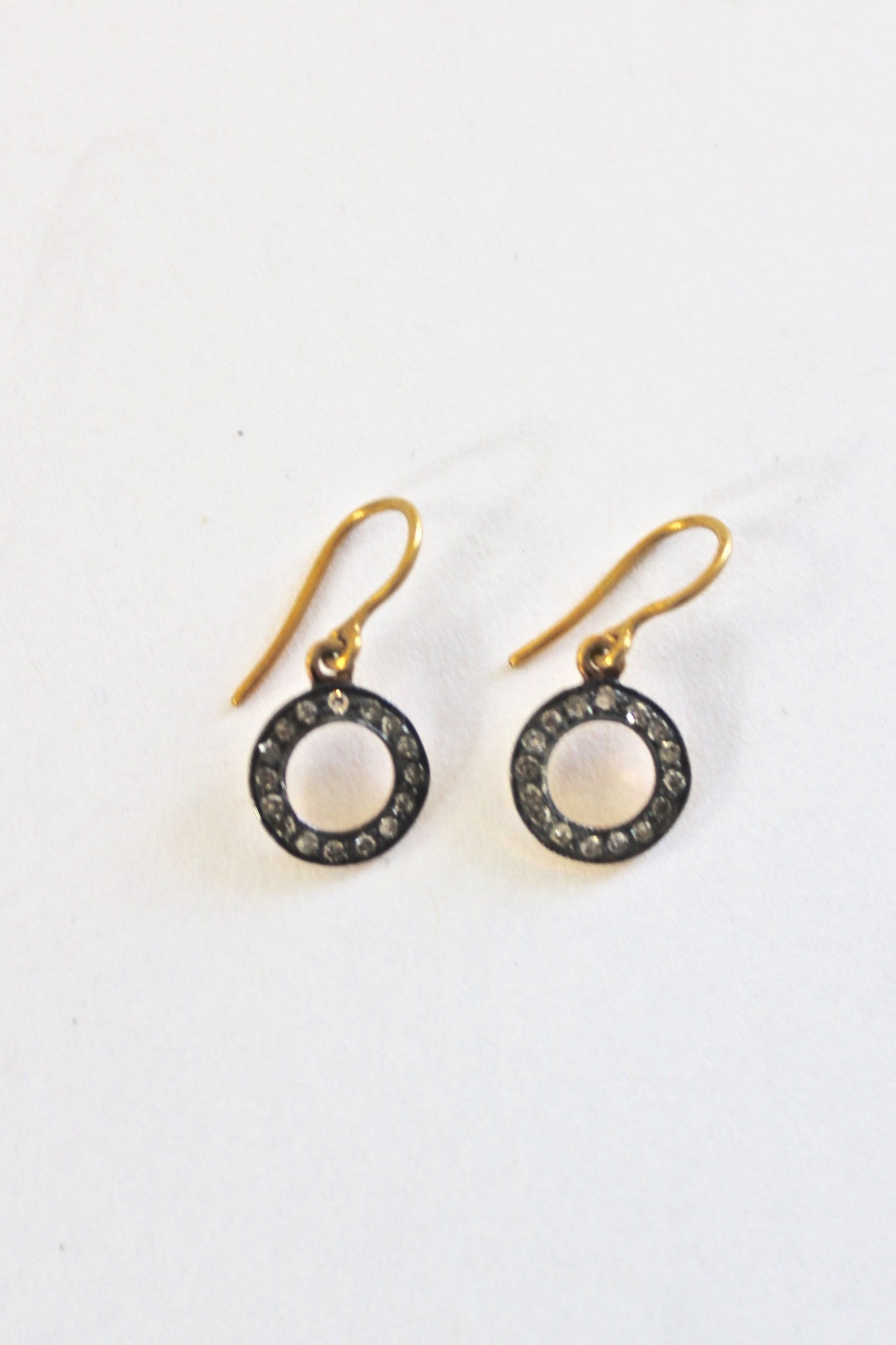 pave diamond circle earring