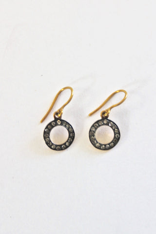 pave diamond circle earring