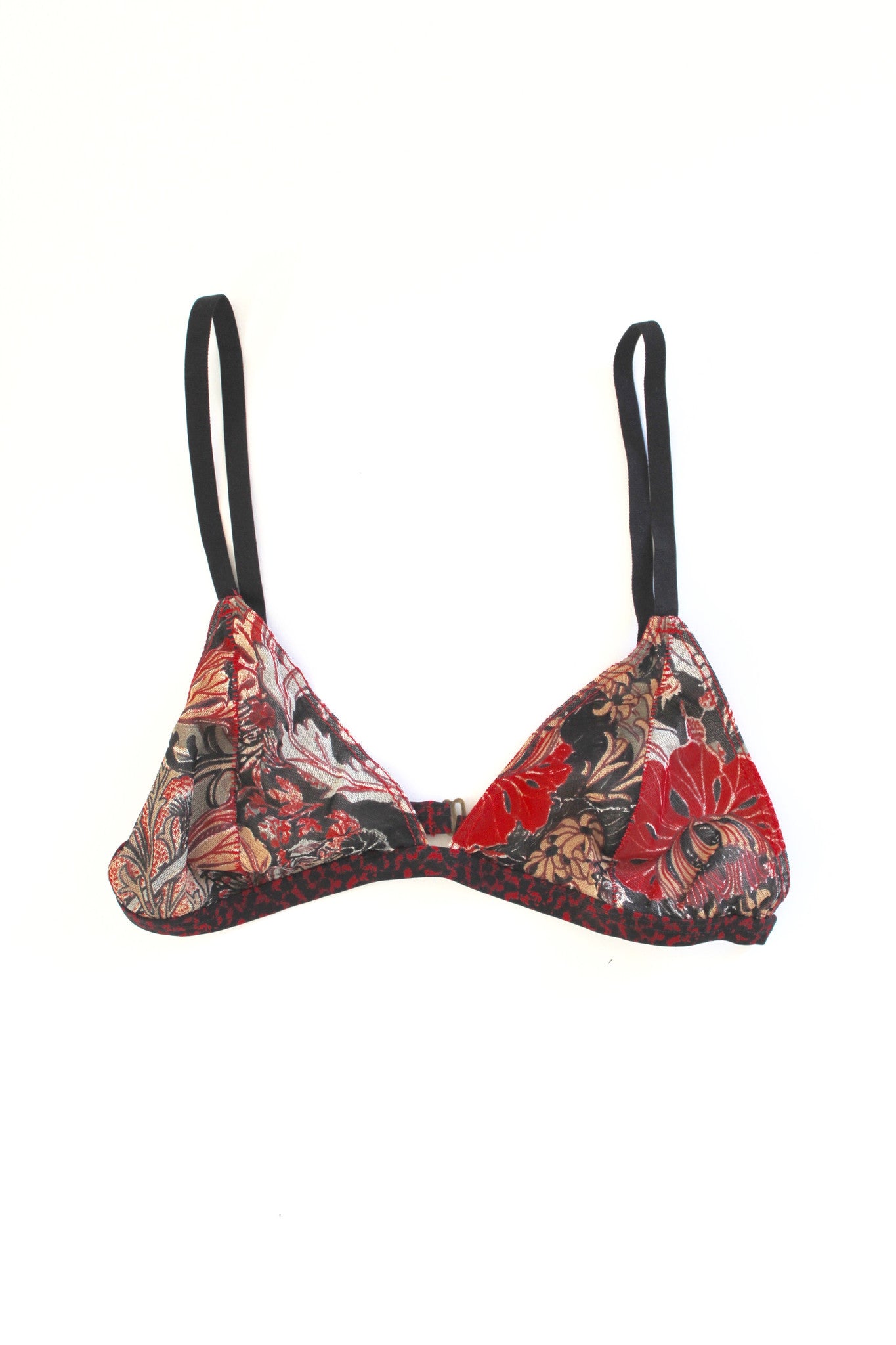 bex red floral print bra