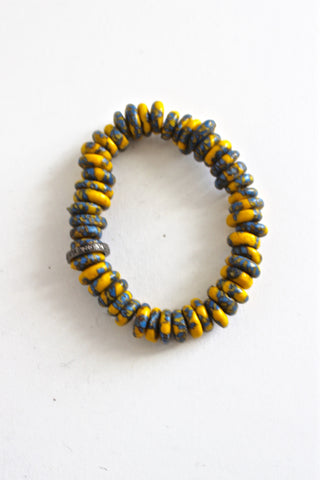 african bead bracelet - yellow