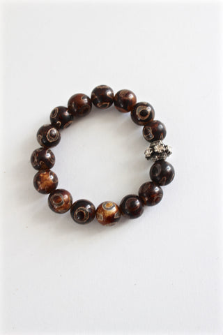 tiger's eye bracelet with diamond bead