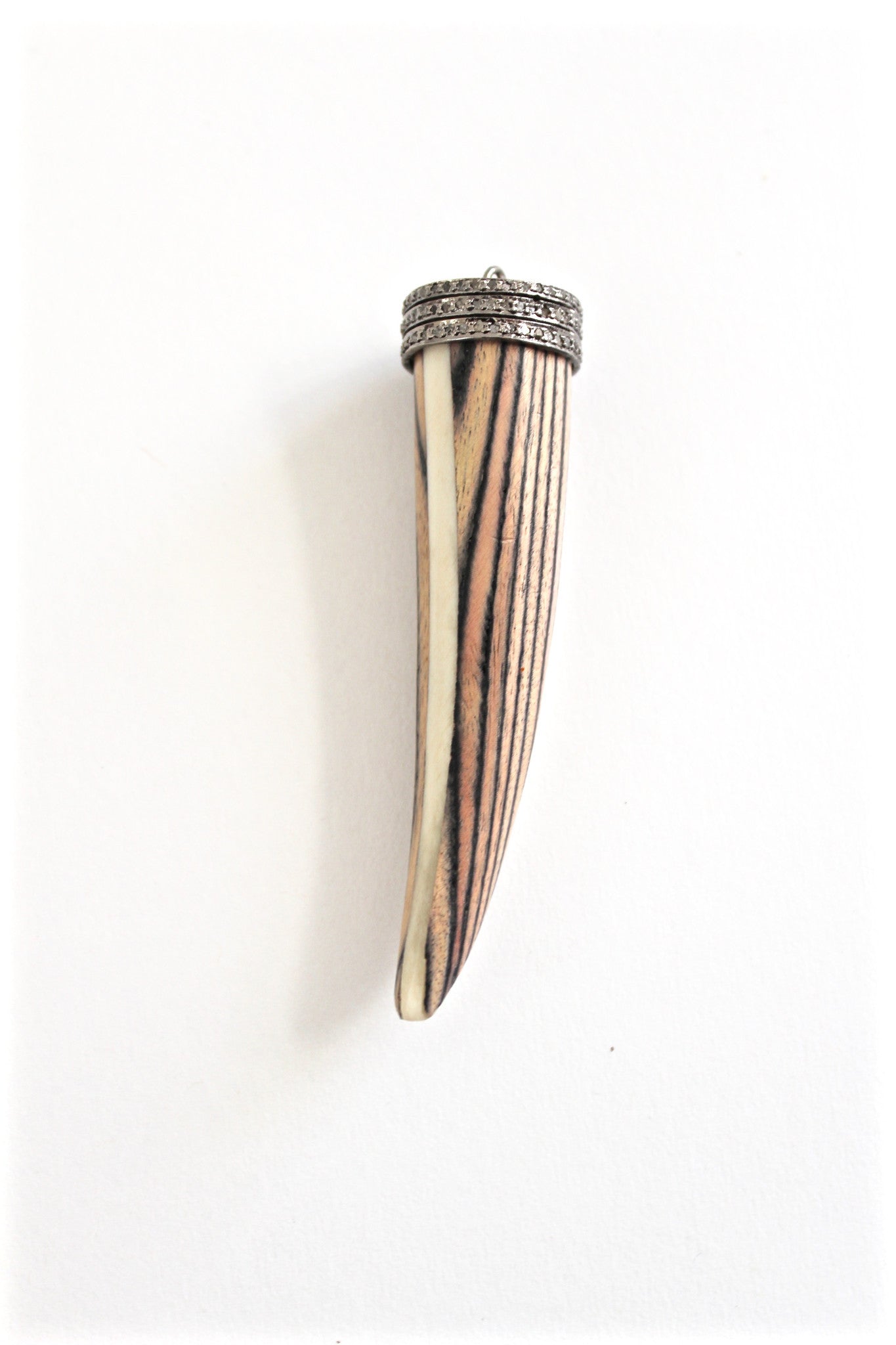wood pendant with diamond cap