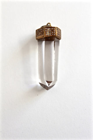 crystal with brass and diamond cap
