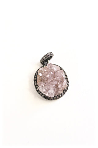 small druzy pendant - lavender