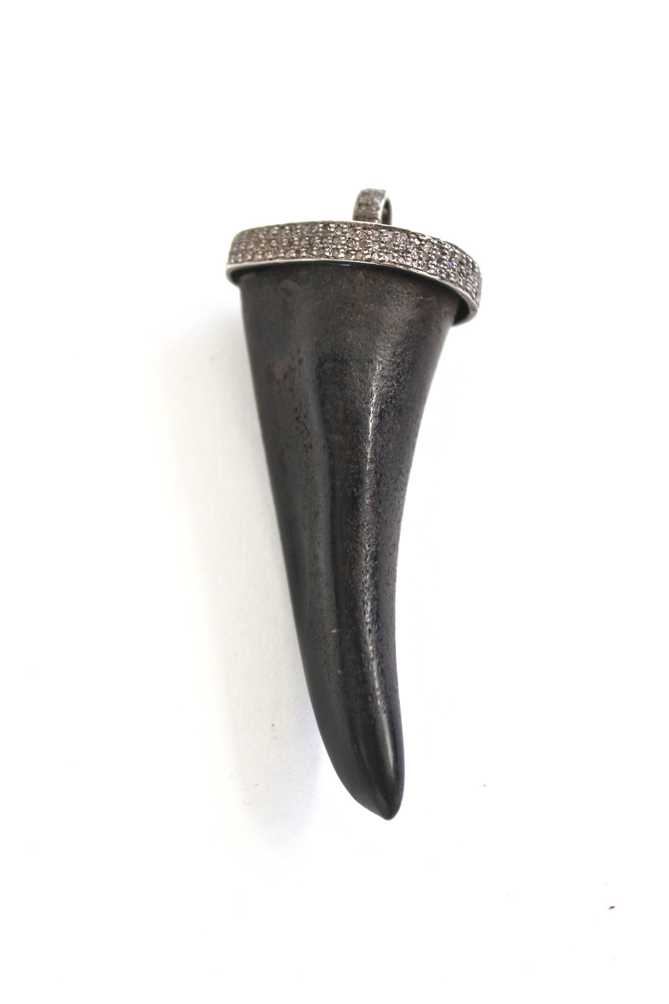 bone pendant with diamond cap