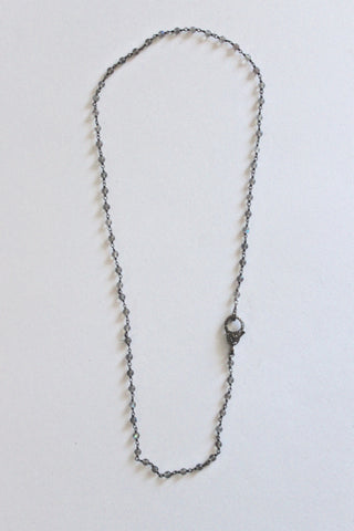 labradorite bead necklace with diamond clasp
