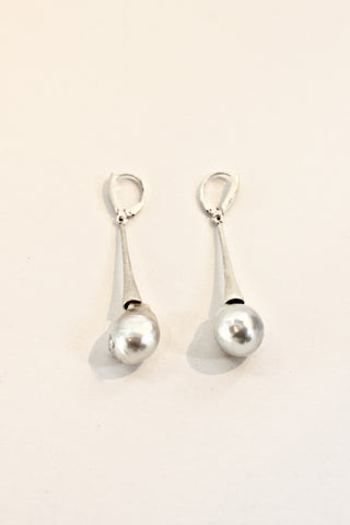 sterling silver drop earrings w/ south sea pearls