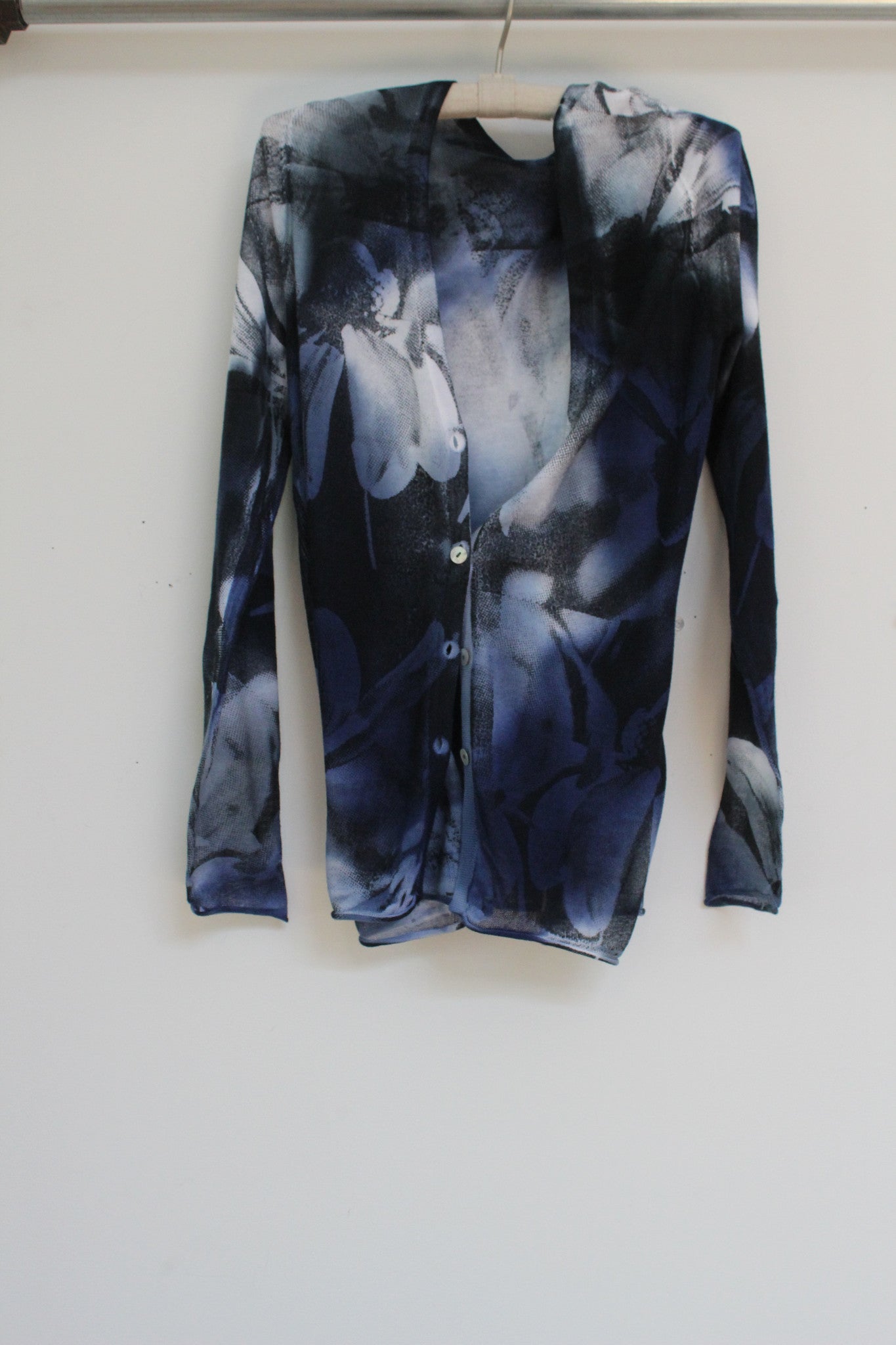 abstract floral cardigan