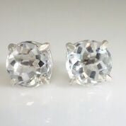white topaz stud earrings