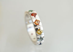 multicolor sapphire ring