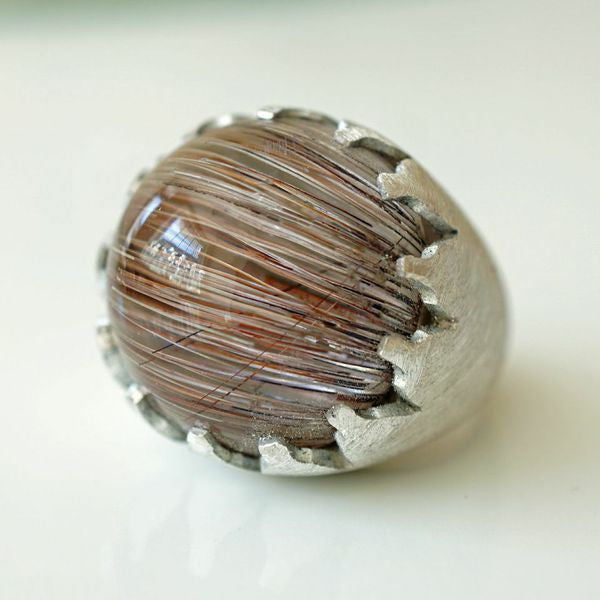 rutilated quartz castle ring