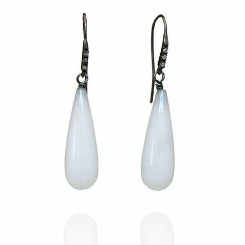 white quartz tear drop earring
